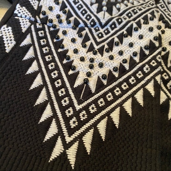 H&M Beaded Embroidered Crop Black & White Jacket - 6 - Picture 9 of 16